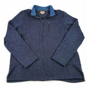 Woolrich Men's XXL 2XL 1/4 Zip Collared Pullover Jacket Sweater Blue